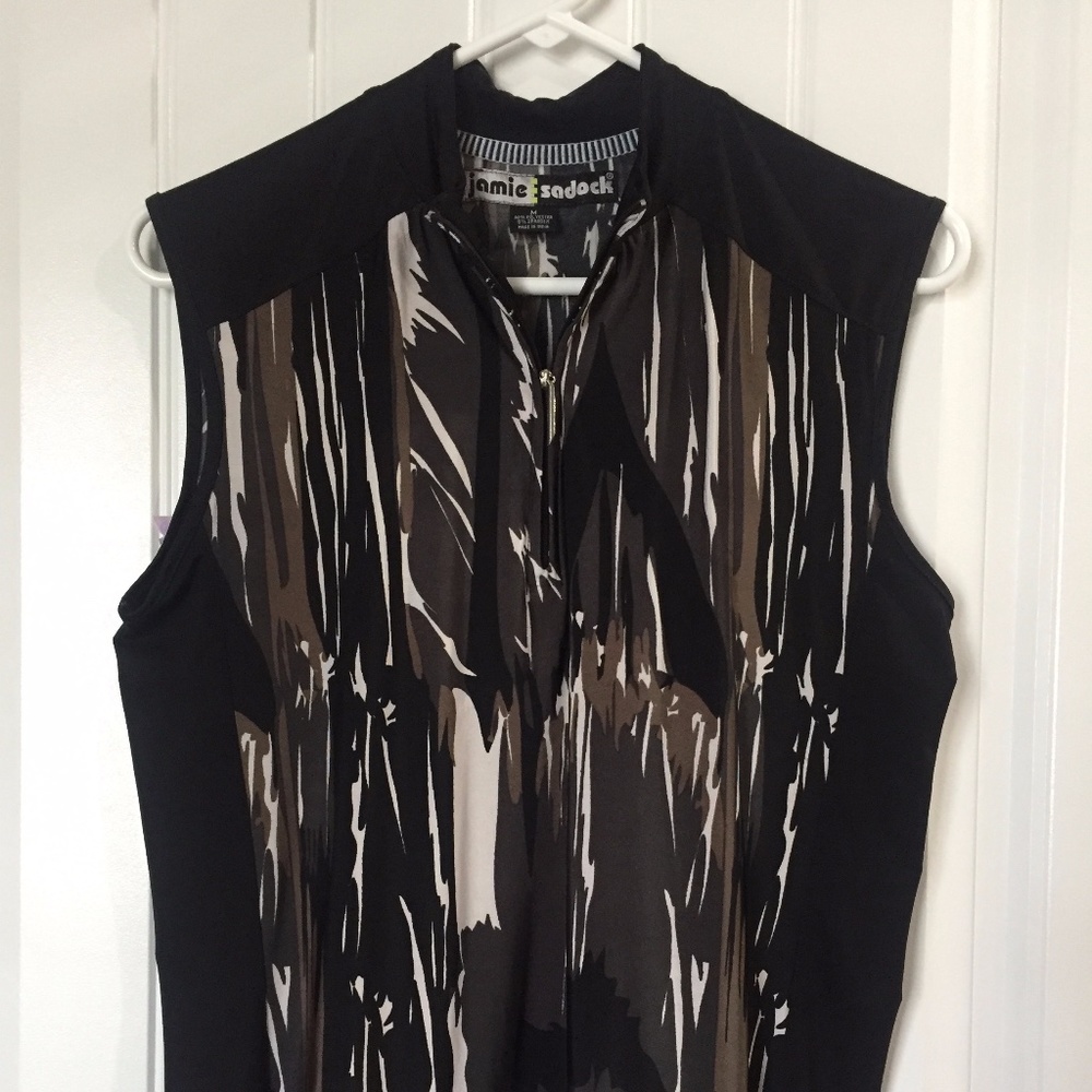 Jamie Sadock Golf Top Geometric Pattern Medium